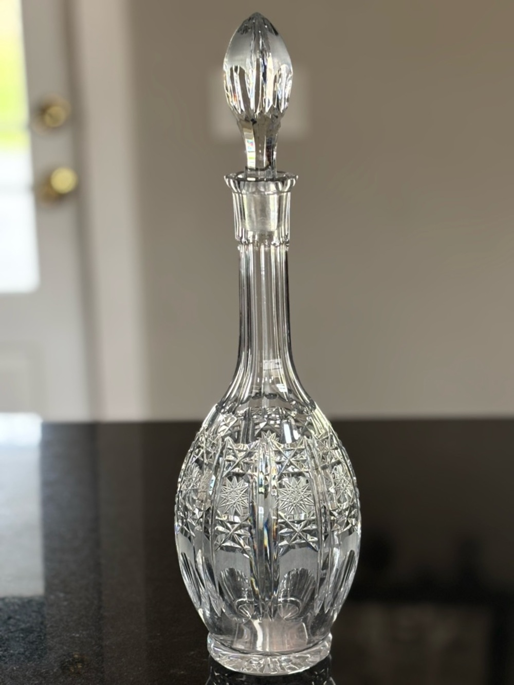 Cut Crystal Decanter with Stopper - Clear